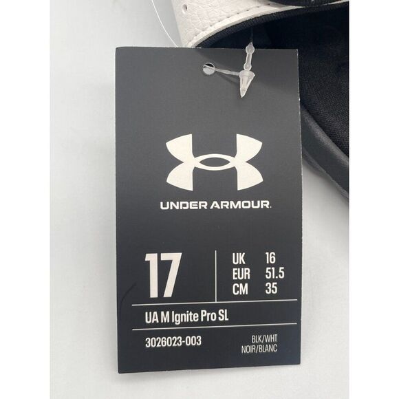 Under Armour Ignite Pro 3026023-003 Mens US 17 Slide Sandals Black White Slip On - Picture 6 of 6